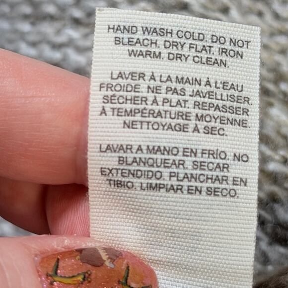 Garage Knit Poncho Hoodie Fringe XS S Oversized Tan Heather Boho Cottage Cosplay - Picture 7 of 7